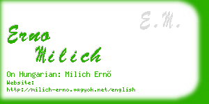 erno milich business card